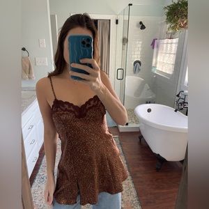 Vintage Victoria’s Secret leopard slip dress/top